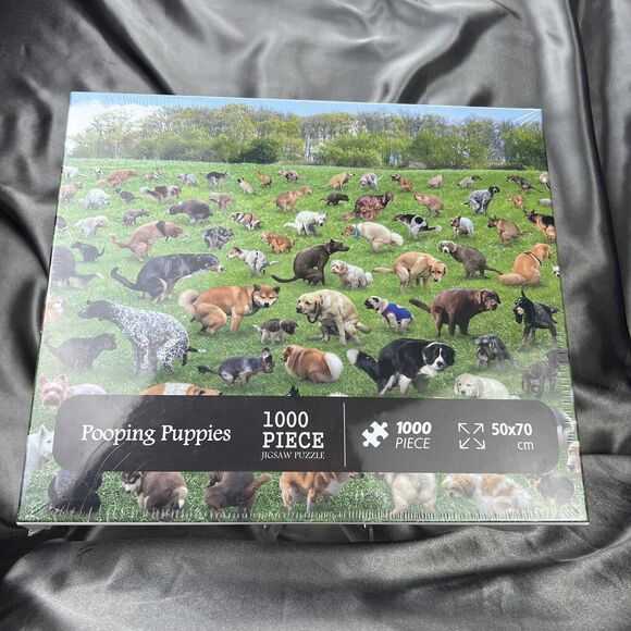 Pooping Puppies 1000 Piece Jigsaw‎ Puzzle Dogs 50x70 cm Gag Gift Funky Funny Toy - Picture 2 of 11